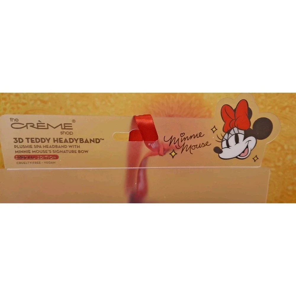 DISNEY The Creme Shop x Minnie Mouse 3D Teddy‎ Spa Headband with Red Bow